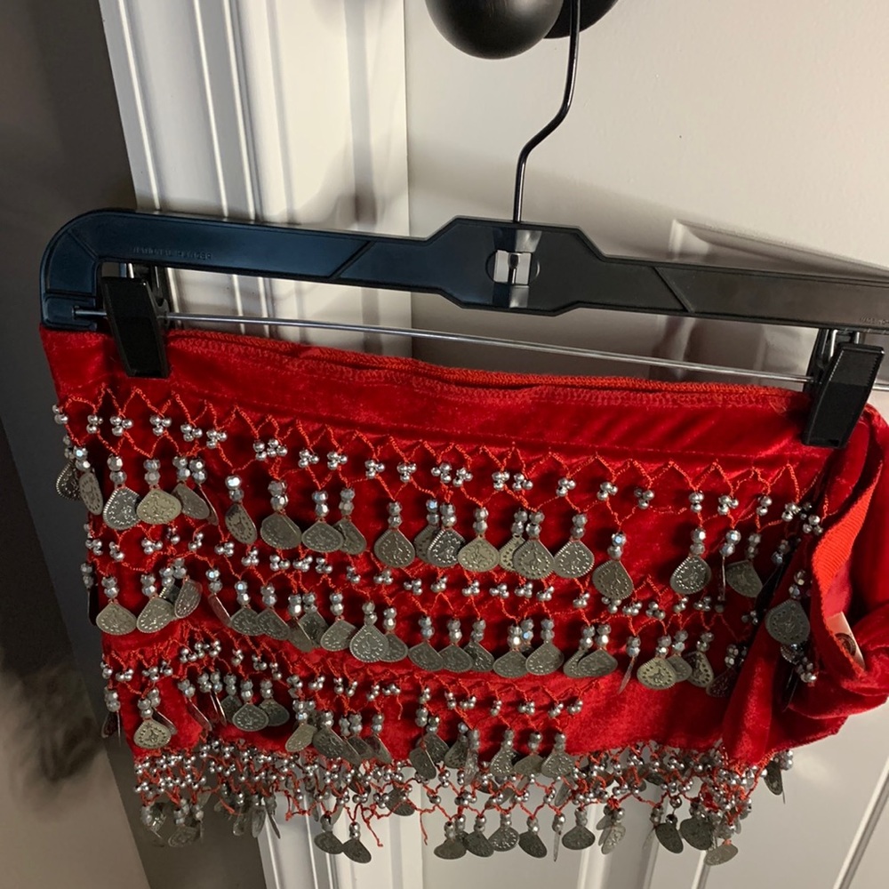 Belly Dance Hip Scarf With silver coin